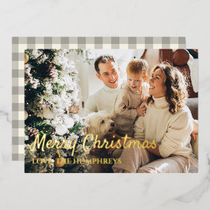 Family Foto Foil Weihnachtskarte Folien Feiertagskarte