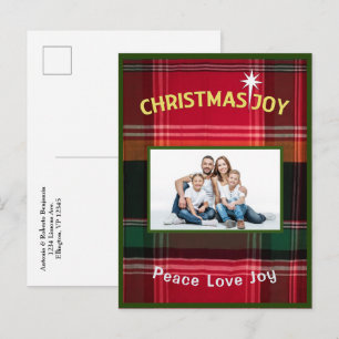 Family Foto Frohe Weihnachten Madras Postkarte