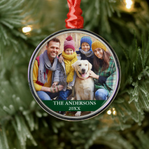 Family Foto Green Ornament Aus Metall