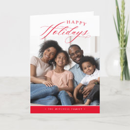 FAMILY FOTO Happy Holidays niedliche Kalligraphie  Feiertagskarte