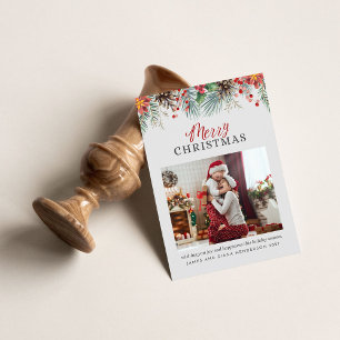 Family Foto Kariert Frohe Weihnachten Red Gingham