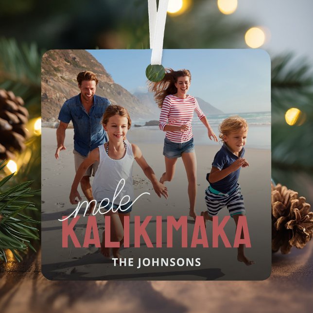 Family Foto Mele Kalikimaka Ornament Aus Metall (Von Creator hochgeladen)