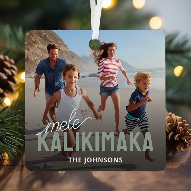 Family Foto Mele Kalikimaka Ornament Aus Metall (Von Creator hochgeladen)