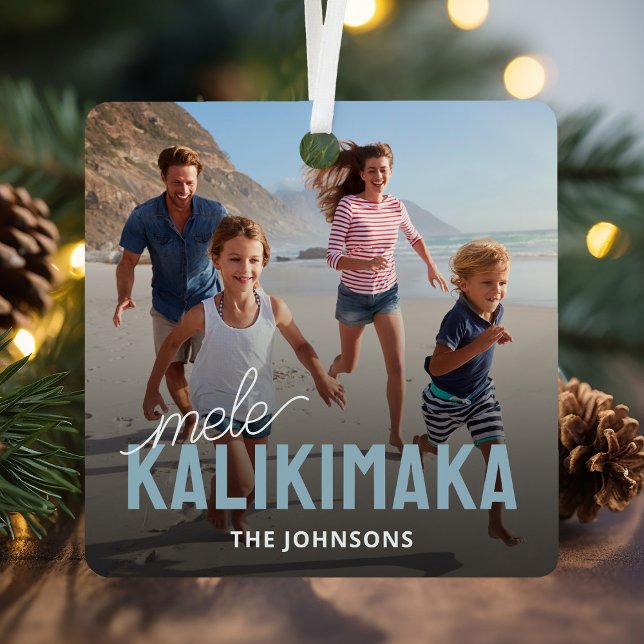 Family Foto Mele Kalikimaka Ornament Aus Metall (Von Creator hochgeladen)