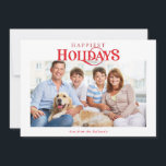 FAMILY FOTO Moderne minimale Typografie rot Feiertagskarte<br><div class="desc">von kat massard >>> kat@simplysweetPAPERIE.com << Send und extra besondere Nachricht mit Stil und Pizzazz in diesem Jahr... Personalisiert mit Ihren Details & Fotos werden sich meine modernen Urlaubsprodukte von den Grußfreuden abheben, die Ihre Freunde und Familie in dieser Saison erhalten werden, und ein besonderes Memento machen, das lange nach...</div>