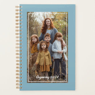 Family Foto Soft Blue Personalisiert 2024 Planer