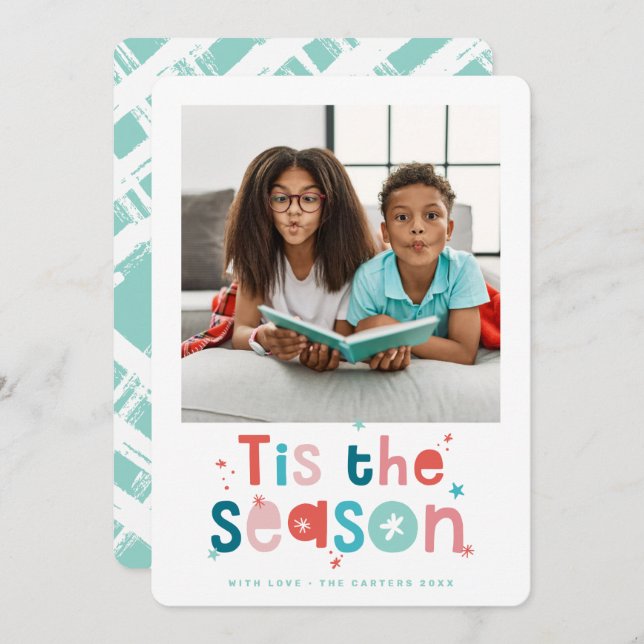 FAMILY FOTO Spaß Kinder bunt Das ist die Jahreszei Ankündigung (Vorne/Hinten)