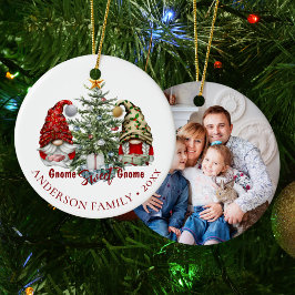 Family Foto Weihnachts Gnome Sweet Gnome Keramik Ornament