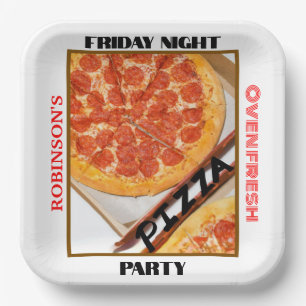 Family Friday Night Pizza Party NAME Foto Pappteller
