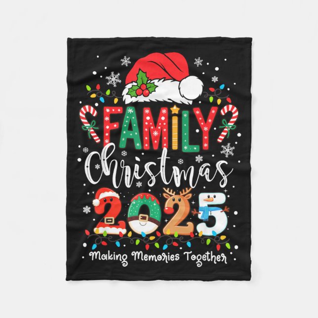 Family Funny Christmas Matching 2025 Santa Tee Paj Fleecedecke (Vorderseite)