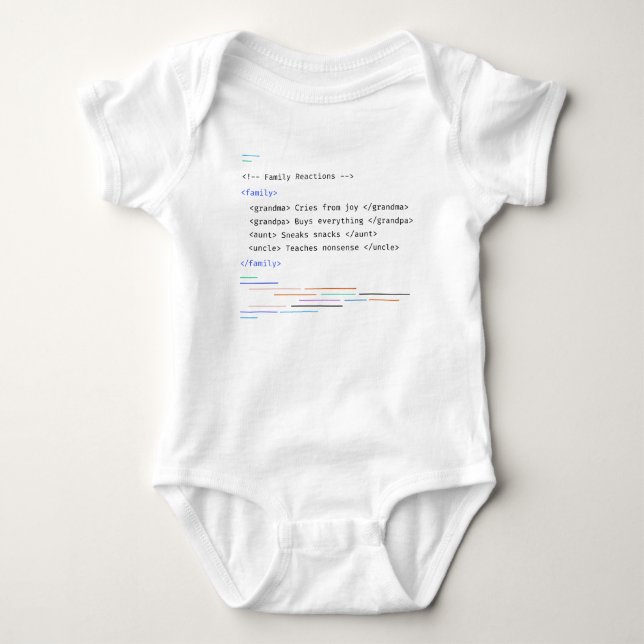 Family Funny Newborn Baby Code Sprichwort Strampler (Vorderseite)