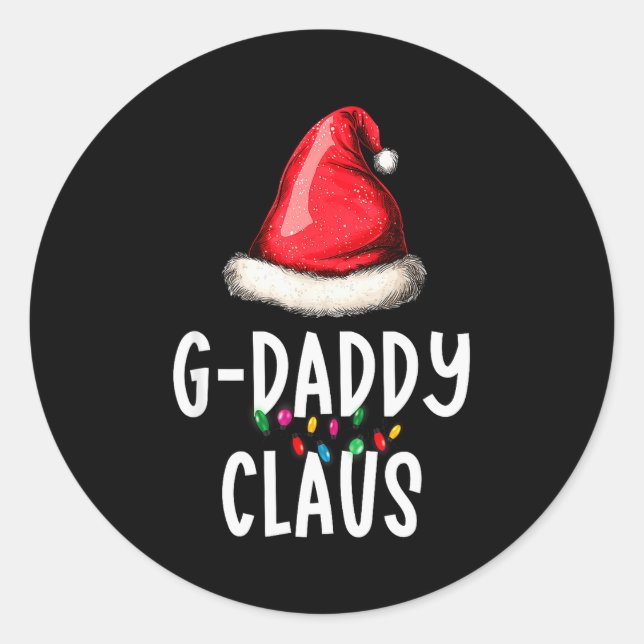 Family G-daddy Claus Christmas Santas Pajama Match Runder Aufkleber (Vorderseite)