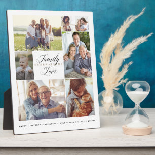Family Generations of Love Custom 7 Photo Collage Fotoplatte
