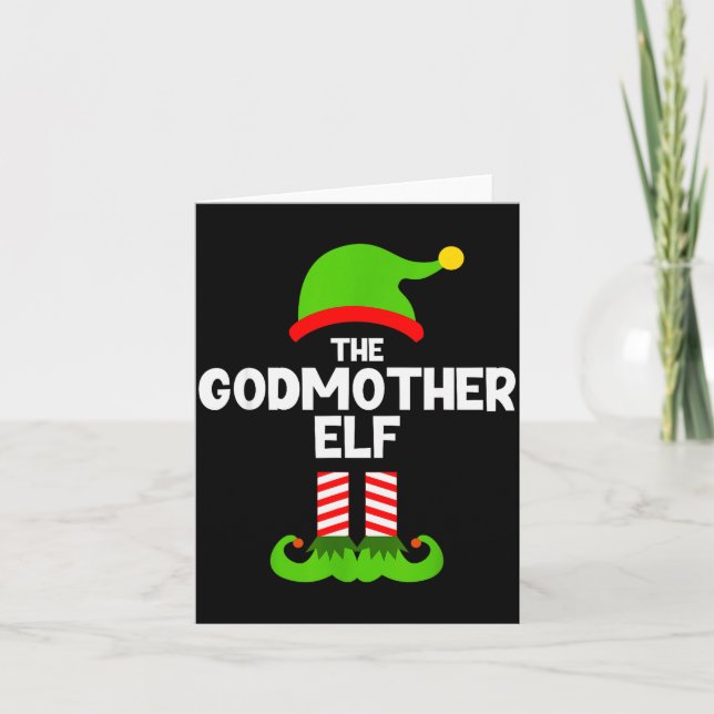 Family Godmother Elf Christmas Matching Pajama Fun Karte (Vorderseite)