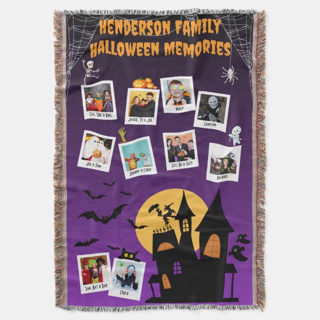 Family Halloween Memories Photo Collage Decke (Vorderseite Vertikal)