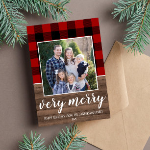 Family Happy Holidays Christmas Photo Card Feiertagskarte