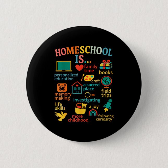 Family Homeschooling New Homeschooler Dad Mom Home Button (Vorderseite)