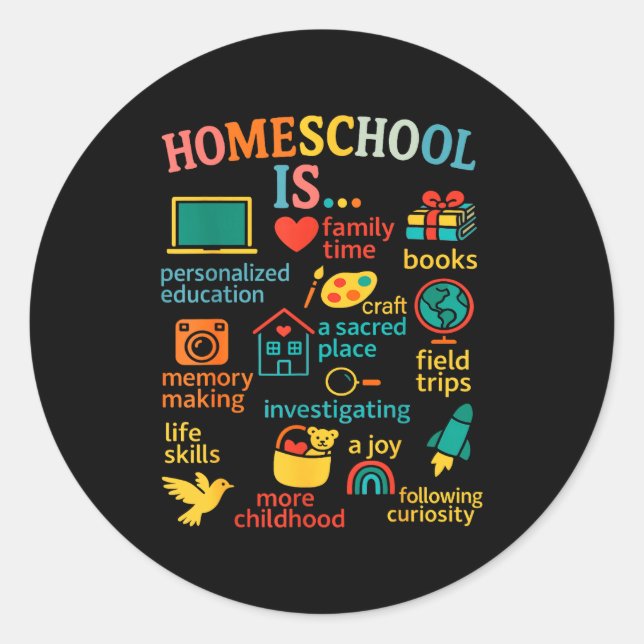 Family Homeschooling New Homeschooler Dad Mom Home Runder Aufkleber (Vorderseite)