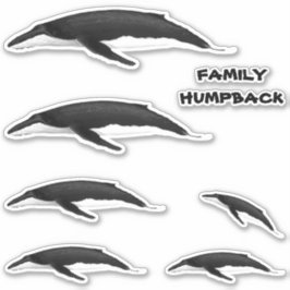 FAMILY HUMPBACK WALE AUFKLEBER