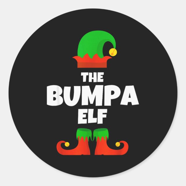 Family I'm The Bumpa Elf Christmas Matching Pajama Runder Aufkleber (Vorderseite)