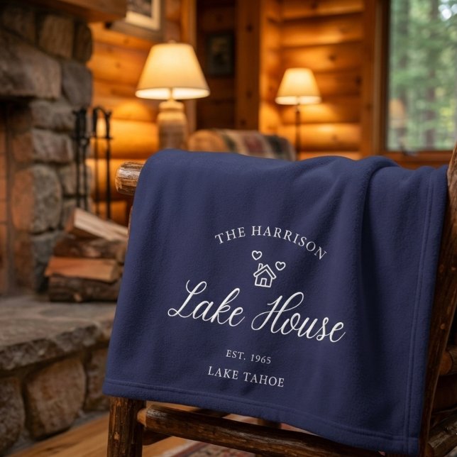 Family Lake House Coastal Custom Decor Fleecedecke (Von Creator hochgeladen)