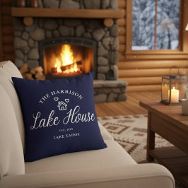 Family Lake House Coastal Custom Decor Kissen