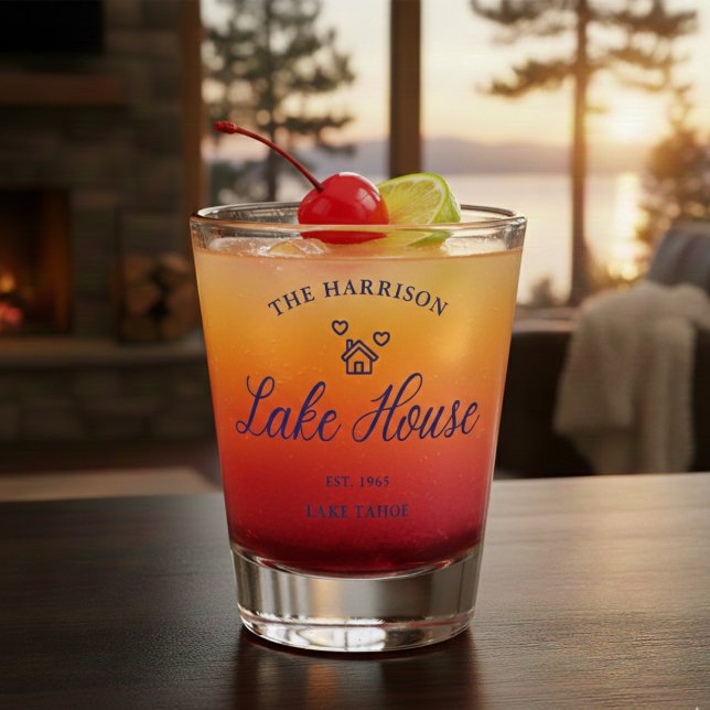 Family Lake House Coastal Custom Decor Schnapsglas (Von Creator hochgeladen)
