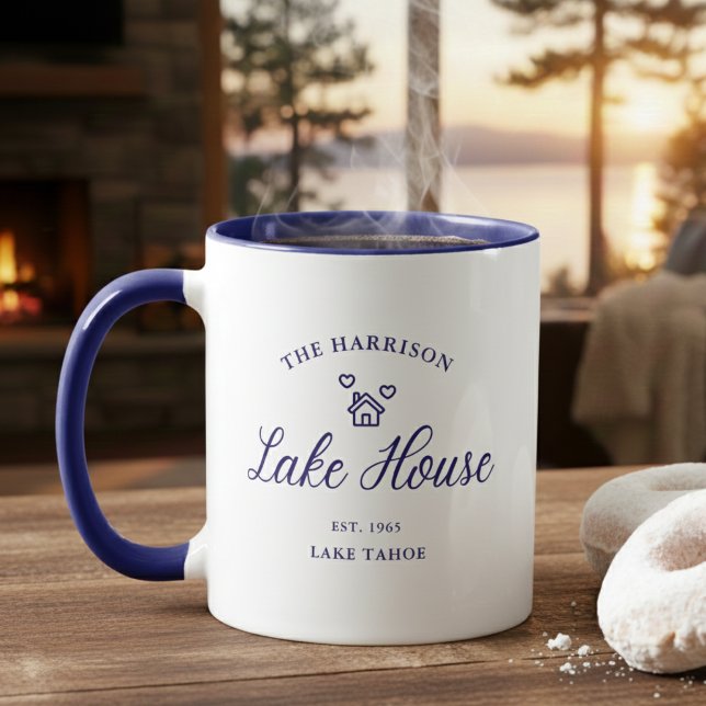 Family Lake House Coastal Custom Decor Tasse (Von Creator hochgeladen)