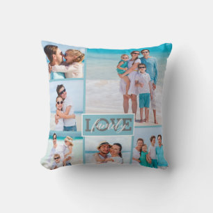 Family Liebe 6 Foto Beach Blue Modern Kissen