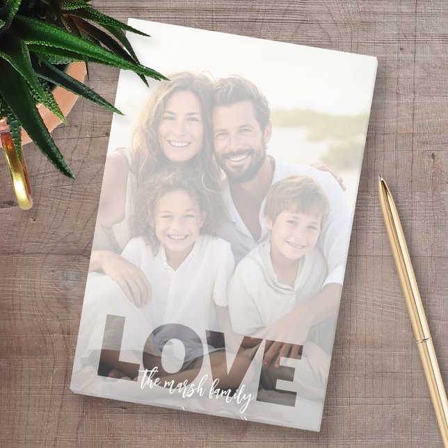 Family Love - Photo Art - type Overlay Post-it Klebezettel (Custom Post-it Note Pads - Add your name and other text)