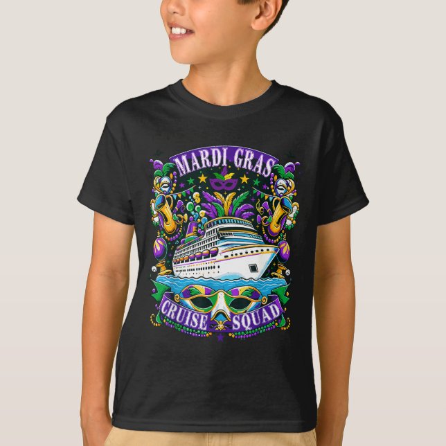 Family Mardi Gras Cruise Squad Vacation Trip Ship  T-Shirt (Vorderseite)