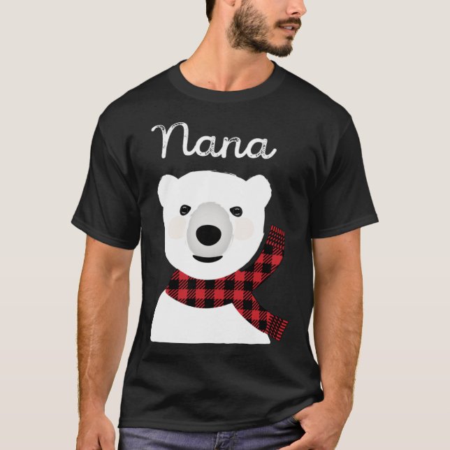 Family Matching Christmas  Buffalo Plaid Nana Bear T-Shirt (Vorderseite)