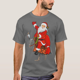 Family Matching Funny Santa Riding Guinea Fowl Chr T-Shirt