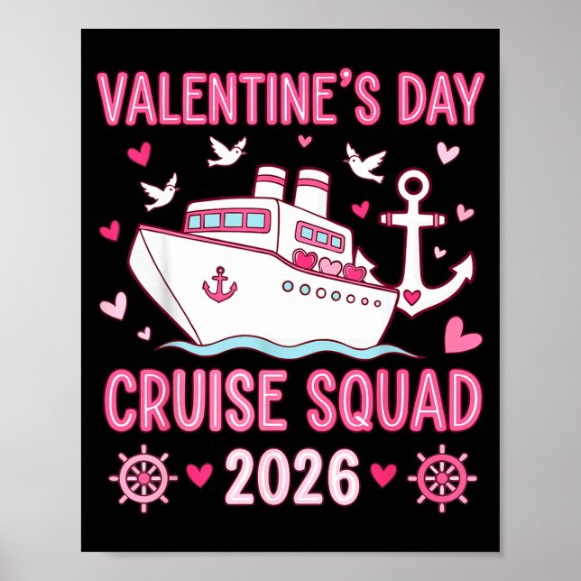Family Matching Valentines Day Family Cruise Squad Poster (Vorne)