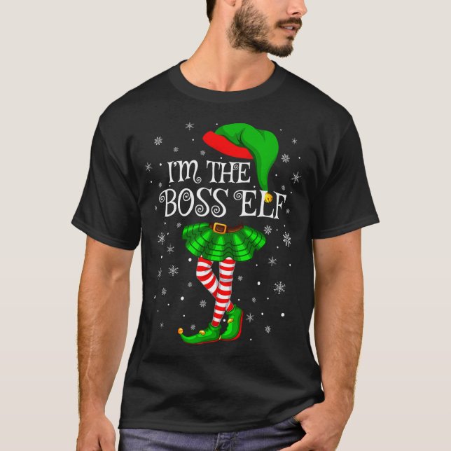 Family Matching Women Girls I'm The Boss Elf Chris T-Shirt (Vorderseite)