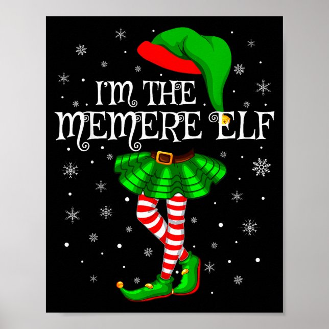 Family Matching Women Girls I'm The Memere Elf Chr Poster (Vorne)