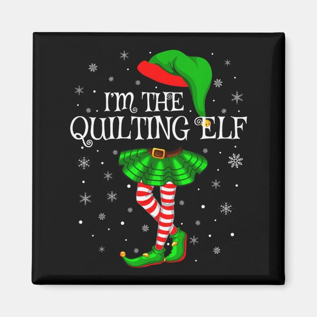 Family Matching Women Girls I'm The Quilting Elf C Magnet (Vorne)