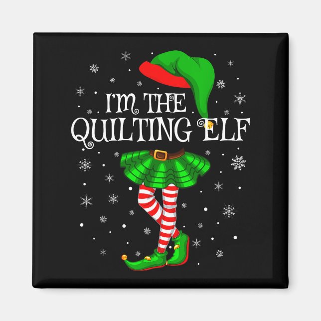 Family Matching Women Girls I'm The Quilting Elf C Magnet (Vorne)