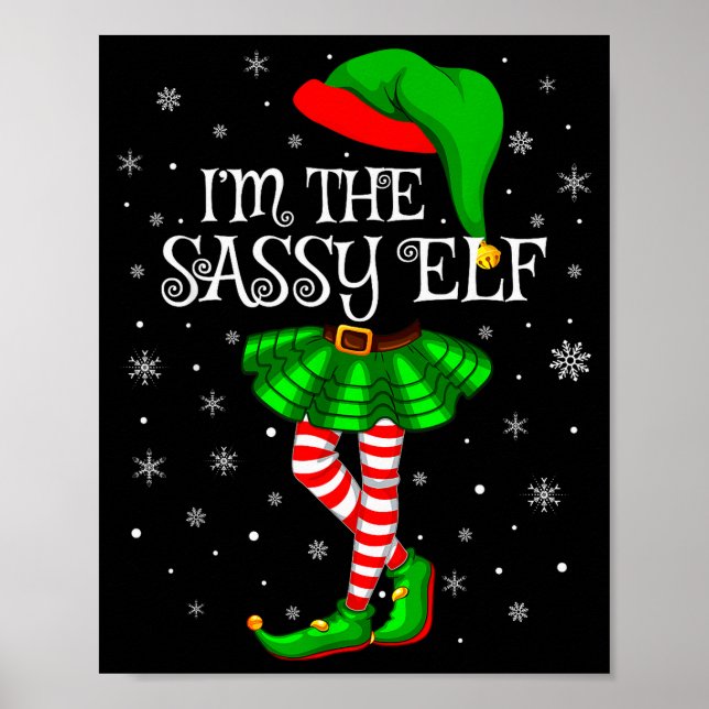 Family Matching Women Girls I'm The Sy Elf Christm Poster (Vorne)