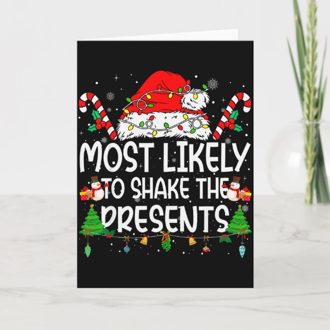 Family Matching Xmas Most Likely To Shake The  Karte (Vorderseite)