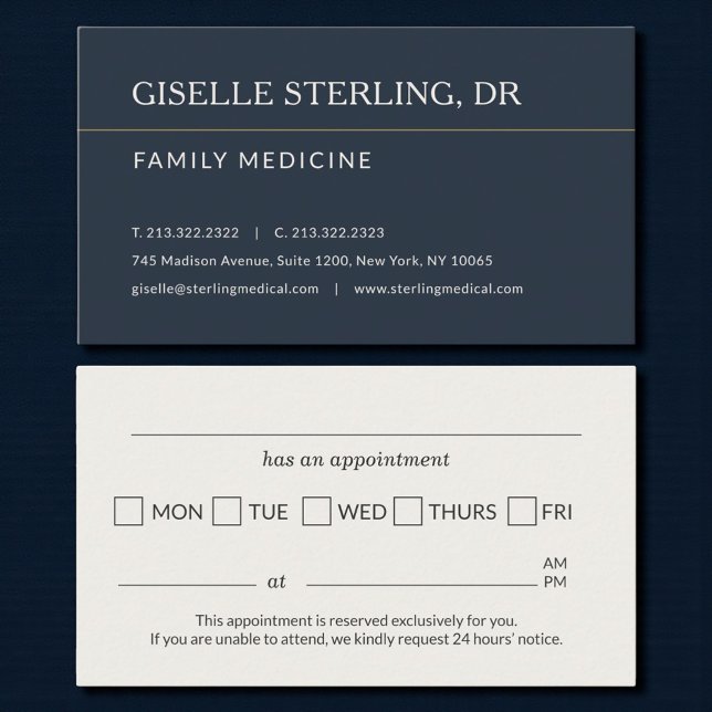 Family Medicine Doctor Office Appointment Reminder Visitenkarte (Von Creator hochgeladen)