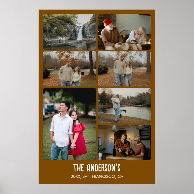 Family Memories Modern Photo Collage Poster (Vorne)
