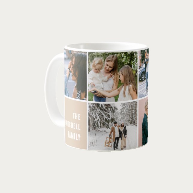 Family Memories Simple Photo Collage Kaffeetasse (Von Creator hochgeladen)