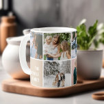 Family Memories Simple Photo Collage Kaffeetasse<br><div class="desc">Sip your morning coffee or evening tea in the warm embrace of your dearest memories with our photo mug. This extraordinary mug isn't just a vessel for your favorite beverages; it's a journey through your family's history, beautifully captured in 11 square photos and one special square reserved for your family...</div>