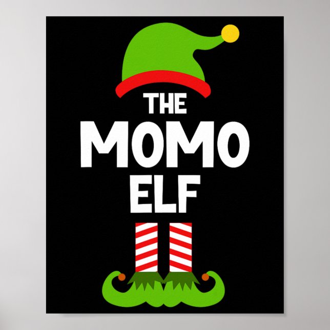 Family Momo Elf Christmas Matching Pajama Funny  Poster (Vorne)