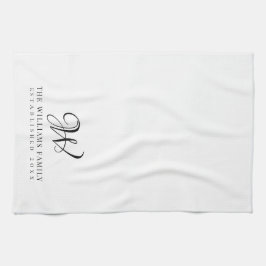 Family Monogram Elegant Script Kitchen Geschirrtuch