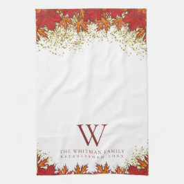Family Monogram Elegante Herbstlaube Küche Geschirrtuch