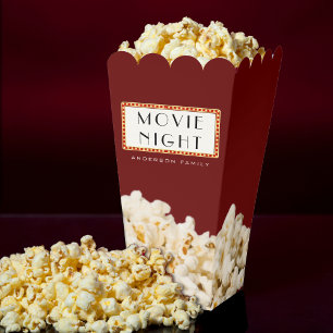 Family Movie Night Theater Marquee Sign Popcorn Geschenkschachtel