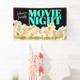 Family MOVIE NIGHT Theater Saal Kino Popcorn Banner
