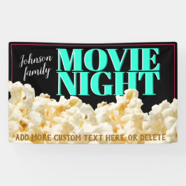 Family MOVIE NIGHT Theater Saal Kino Popcorn Banner